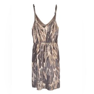 Banana Republic Gray and Beige 100% Silk Twisted Straps Mini Dress - Sz 4